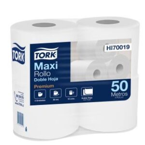 Papel higiénico 4 rollos 50 mts hoja doble Tork